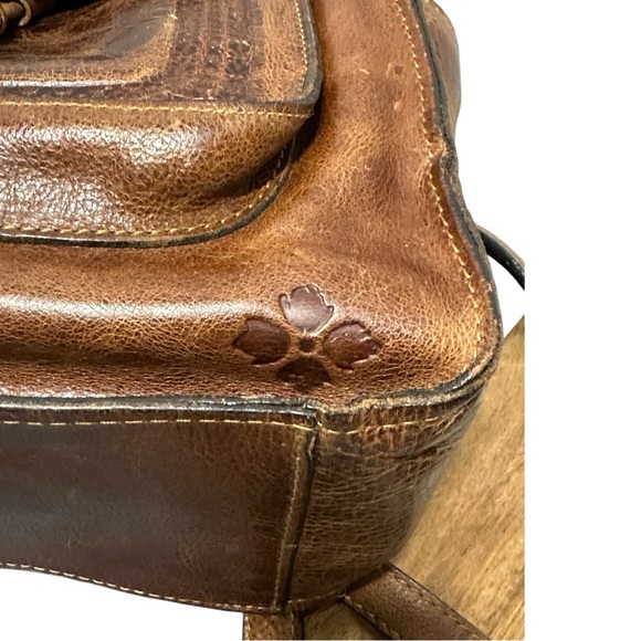 Patricia Nash Jovanna Distressed Cognac Tooled Italian Leather Tassel Backpack - Picture 10 of 15